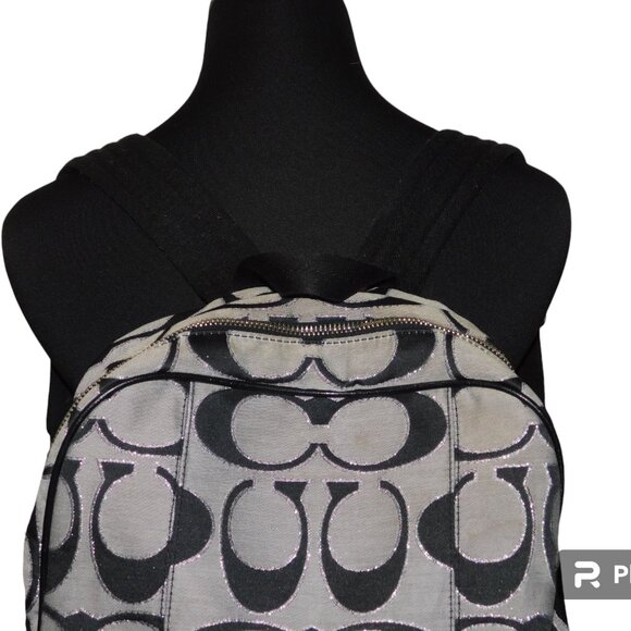 Coach Daisy Outline Signature Metallic Backpack - Picture 3 of 15